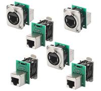 ANMBEST 2PCS NE8FDP-B Ethercon RJ45 Chassis Socket, Pass/Feed Through D Series Cat5E Panel Mount Connector