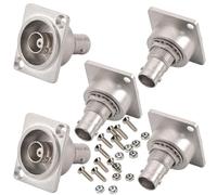 ANMBEST 5PCS BNC D Type Panel Mount Connector 50 Ohm Female to Female Coaxial Adapter Bulkhead Extension Coupler for CCTV, Audio/Video Antenna Test Equipment