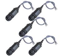 ANMBEST 5PCS M20 RJ45 Waterproof Cat5 8P8C Connector IP67 Ethernet LAN Cable Connector Double Head with Cat5 Network Cable Outdoor LAN Coupler Adapter Male to Female