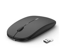 Anmck Wireless Silent Mouse,USB Laptop PC Cordless Rechargeable Slim Mice, 10m Remote Range,1600 DPI 6 Adjustment Levels Noiseless Mini Mouse,Home & Office for Windows