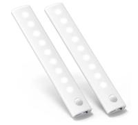 Anmeery 18LED Motion Sensor Wardrobe Light,Under Cabinet Kitchen Lights USB Rechargeable Wireless,Bright Night Light with Magnetic Strip for Cupboard,Closet,2 Pack