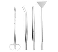 ANMEISH Aquarium Aquascape Tools Kit, 4 in 1 Aquarium Scissor Tweezers Spatula, Stainless Steel Aquatic Plants Aquascaping Tools Set for Fish Starter Kits & Aquariums Tank