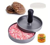ANMEISH Burger Press with 100 Wax Paper, Aluminum Meat Patty Hamburger Press, Non-Stick Burger Maker for BBQ, Baking, Stuffed Burgers, Beef Burger
