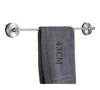 ANMEISH Suction Cup Towel Rail, 304 Stainless Steel Towel Rack Wall Mounted, Single 43CM Towel Holder No Drilling, Towel Bars for Kitchen Bathrooms Toilet, Silver