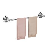ANMEISH Suction Cup Towel Rail 60CM for Bathroom,SUS304 Stainless Steel Tea Towel Holder Wall Mounted,Single Vacuum Hand Towel Bar,Towel Rack No Drilling for Shower Kitchen (Silver)