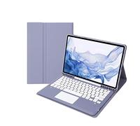 AnMengXinLing Keyboard Case for iPad 10.2 9th 8th 7th Generation with Pencil Holder, Touchpad Bluetooth Detachable Keyboard Slim Leather Cover for iPad9 iPad8 iPad7 10.2inch/ Air3/Pro10.5 (Purple)