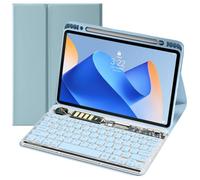 AnMengXinLing Keyboard Case for iPad 9th/8th/7th Generation 10.2 inch, Case for iPad Pro 10.5/Air3 Case with Backlits Keboard, Cute Clear Keys Removable Wireless Keyboard Folio Case, Blue