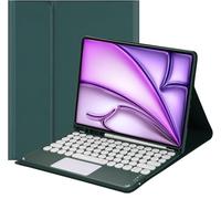 AnMengXinLing Keyboard Case for iPad 9th/8th/7th Generation 10.2 Inch with Pencil Holder, Magnetic Detachable Keyboard with Multi-Touch Trackpad for iPad 10.2 2021/2020/2019,Teal