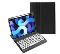 AnMengXinLing Keyboard Case for iPad mini (A17 Pro) 7th Generation 2024 / iPad mini 6th Gen 8.3 Inch with Pencil Holder, Cute Candy Color Round Key Magnetic Detachable Keyboard Case,Black