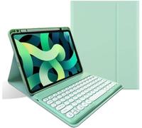 AnMengXinLing Keyboard Case for iPad mini (A17 Pro) 7th Generation 2024 / iPad mini 6th Gen 8.3 Inch with Pencil Holder, Cute Candy Color Round Key Magnetic Detachable Keyboard Case, Mint Green