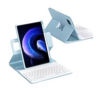 AnMengXinLing Vertical Keyboard Case for iPad 11th Generation 11-inch (A16), iPad 10th Gen, 360° Rotatable Magnetic Detachable Keyboard Cover with Pencil Holder, 360 Rotate-Blue+White