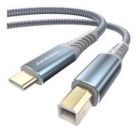 Anmiel USB-C Nylon Braided printer cable - 3M for MacBook Pro/Air, Compatible with HP, Canon, Yamaha MIDI