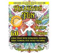 AnMiner Relaxation Fun Coloring Sketch Book for Adults Woman (US): 60 Large Print with Intricacies, Animals, Birds, Flowers, Cute Scenes and more For Peace and Relaxation (Women CSB JHD Series)