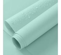ANMINY 100% Waterproof Canvas Fabric by The Yard 58" W 600D Upholstery Marine Fabric with PVC Backing Ripstop Outdoor Oxford Material for Furniture Covers Tent Auto, 1 Yard Aqua