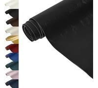 ANMINY Faux Leather Fabric 55" Wide Vinyl Upholstery Fabric by The Yard 1.0MM Thickened Soft PU Leather Vinyl Material for Marine Furniture DIY Sewings Crafts Boat Car, 5 Yard, Black