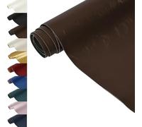 ANMINY Faux Leather Fabric 55" Wide Vinyl Upholstery Fabric by The Yard 1.0MM Thickened Soft PU Leather Vinyl Material for Marine Furniture DIY Sewings Crafts Boat Car, 3 Yard, Dark Brown