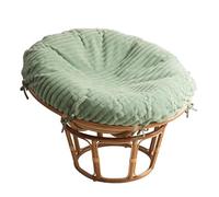 ANMINY Papasan Cushion Cover ONLY Thick Fluffy Shaggy Velvet Slipcover for Papasan Cushion, Removable Machine Washable Round Chair Cushion Covers w/Zipper Closure, Fit 48-50Inch Cushion Green