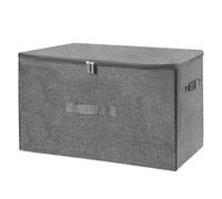 ANMINY Storage Bins with Zipper Lids 51.9 Qt Lidded Fabric Storage Boxes Baskets Cubes with Handles Collapsible Washable Cotton Linen Closet Shelf Clothes Organizer - Gray, Extra Large