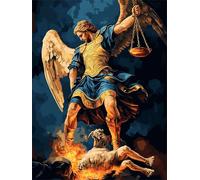 Anmiong Angel Paint by Numbers Demon Paint by Numbers for Children Beginners, DIY Crafts for Adults Paint by Numbers Canvas, Oil Painting with Brushes and Acrylic Pigmen, Wall Art Decor Gifts 20x30cm