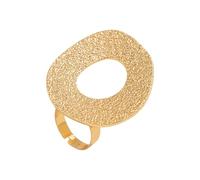 ANMITI Adjustable Open Rings Handcrafted Hammered Texture Unique Irregular Metal Alloy Statement Jewelry For Women Unconventional Open Band