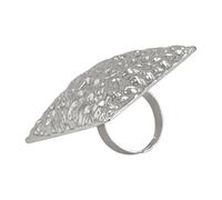 ANMITI Adjustable Open Rings Handcrafted Hammered Texture Unique Irregular Metal Alloy Statement Jewelry For Women Unconventional Open Band