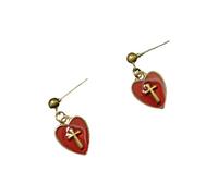 ANMITI Crosses Heart Pendant Earrings Necklace Symbolizing Love And Faith For Women And Fashion Enthusiasts Casual Wear