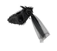 ANMITI Victorian Tricorne Hat With Long Veil And Lace Trim For Revolutionary War Costume Stage Performers Role Playing Colonial Tricorn Hat