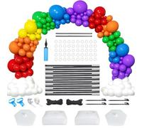 ANMITU Adjustable Balloon Arch Stand Kit, 3m Wide x 2.7m Tall with Water Fillable Base for Weddings Birthday Graduations Party (Not Include Balloons)