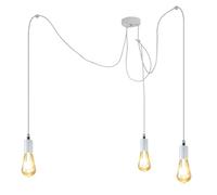 ANMOBANG Industrial Pendant Light Fitting,Multiple Light Spider Pendant Lamp Vintage Chandelier with Adjustable 2M Cable E27 Pendant Light Fitting (White, 3 Way)