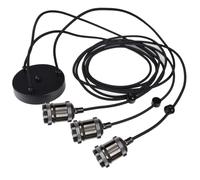 ANMOBANG Vintage Pendant Light Fitting Multi Light Modern Retro Industrial Style E27 Lamp Holder 200cm Cable Spider Pendant Light for Kitchen Island Living Room Dining Room (Pearl Black, 3 Lights)