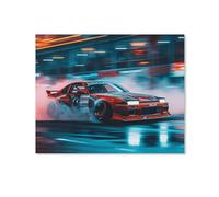ANMOGID Car Canvas Wall Art Drift Red Race Car Posters Unframed Room Neon JDM Decor for Men Boys Modern Aesthetic Decor Prints for Bedroom Living Room Office Hotel 16x20inch(40x50cm)