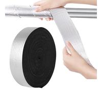 ANMOO 1 Roll Pipe Insulation Foam Wrap 5cm Wide X 10M Outdoor Foam and Foil Pipe Insulation Tubing Self Adhesive for Winter Freeze Protection Aluminium Tape for Cold Hot Water Pipes