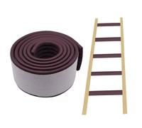 ANMOO 2m Bunk Bed Ladder Pads, Strong Adhesive Ladder Cover (Brown)