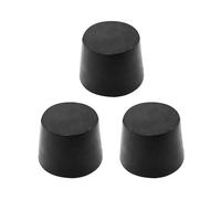 ANMOO 3 Pieces Tapered Plug Bung 58mm to 68mm Solid Test Tube Black Rubber Stoppers for Lab Home