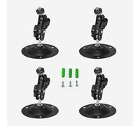 ANMOO 4Pcs Metal Outdoor Wall Mount CCTV Camera Bracket Stand Holder Black 3 Inches Height