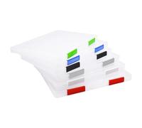 ANMOO 6Pcs Portable A4 File Box Transparent Plastic Box Supplies Holder Document Protector Waterproof Document Folders with Snaps and Lids Clear Desk Paper Organizers Desk Paper Protector