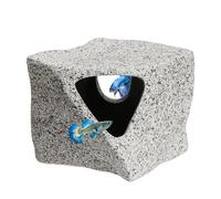 ANMOO Axolotl Tank Accessories & Pleco Cave - Saltwater/Freshwater Ceramic Aquarium Hideaway for Fish/Shrimp, Easy-to-Clean Aquascaping Decoration (75 * 65 * 60mm)