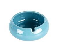 ANMOO Ceramic Ashtray, Windproof Heat Resistant with 3 Grooves, Grey Crackle Glaze, Sturdy Easy to Clean Vintage Decor for Home, Office, Pub & Patio (Navy Blue)