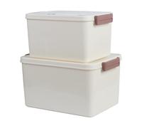 ANMOO Stackable Storage Bins with Lids, 6 + 10L Versatile Plastic Storage Boxes with Handles for Clothes, Toys, Books,cosmetics, Blankets, Home Organization