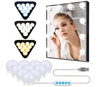 Anmossi Makeup Mirror Lights,Hollywood Style Vanity Mirror Lights Kit with USB Power Cord and 10 Dimmable LED Bulbs,5 Level Brightness,3 Light Color Modes,LED Mirror Light(No Adapter)