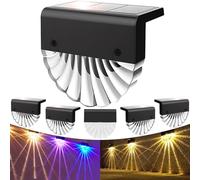 Anmossi Outdoor Solar Lights, 6 Pack Solar Fence Lights,Warm White/Color,IP65 Waterproof Solar LED Wall Light for Garden,Fence,Yard,Garage,Garden