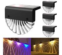 Anmossi Outdoor Solar Lights, Solar Fence Lights,Warm White/Color,IP65 Waterproof Solar LED Wall Light for Garden,Fence,Yard,Garage,Garden(4 Pack)