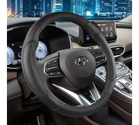 ANMOSVO Auto Car Steering Wheel Cover for Hyundai,Tucson,Sonata,Elantra,Santa Fe,Genesis,Sonata Hybrid,Azera,Venue,Kona, 14.5-15 inches(Black-Standard Size)