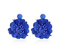 Anmpab Big Fabric Flower Dangle Earrings Bohemian Chic Handmade Accessories for Women Elegant Aesthetic Floral Dangle Earrings, L, Metal, No Gemstone