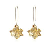 Anmpab Bohemian Matte Flower Dangle Drop Earrings floral Stud Earrings For Women Statement Wedding Holiday Jewelry, Metal, No Gemstone