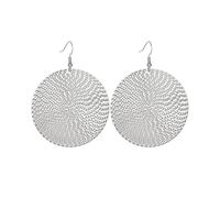 Anmpab Boho Large Disc Earrings for Women Vintage Geometric Hammered Round Circle Drop Dangle Earrings Statement Jewelry, Large, Metal, No Gemstone