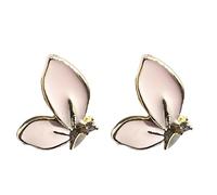 Anmpab Colorful Half Butterfly Stud Earrings for Women Cute Drip Oil Rhinestone Butterfly Earrings Party Jewelry, L, Metal, No Gemstone
