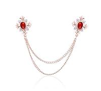 Anmpab Cross Crystal Tassel Chain Brooch Gold Silver Tassel Collar Pins Broochs Rhinestone Lapel Pin for Men Women Suit Accessories, Stainless Steel Crystal, crystal