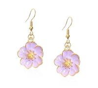 Anmpab Exquisite Drip Oil Flower Earrings Elegant Floral Designs for Every Occasion Unique Drip Oil Flower Stud Earrings Statement, L, Metal, No Gemstone