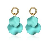 Anmpab Statement Matte Rose Flower Petal Stud Earrings for Women Dangly Floral Petal Earrings Jewelry Accessories Romantic Gifts for Her Women, L, Metal, No Gemstone